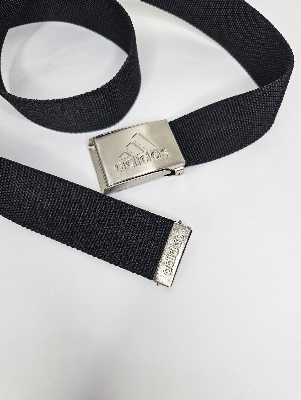adidas Black Webbing Belt with Metal Logo Buckle - Picture 2 of 3